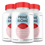 Prime Biome Capsules, Prime Biome Supplement for Healthy Skin and Gut, Advanced Maximum Strength All Natural Pills 3 Pack