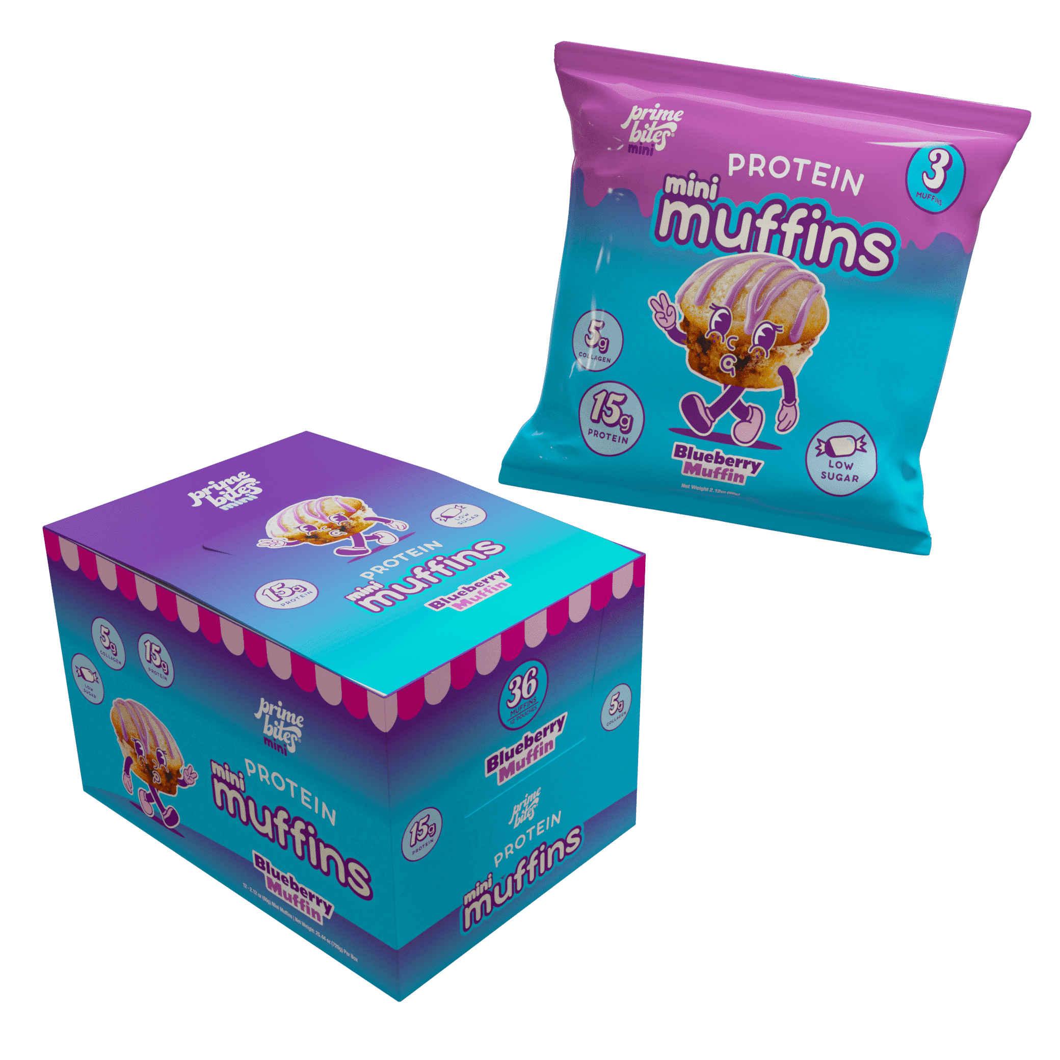 Walmart Saving of  Walmart Black Friday Deals 2025 - Alpha Prime Supplements Protein Mini Muffins, Chocolate Fudge, 15g Protein, Low Sugar, 5g Collagen