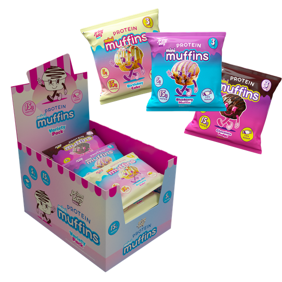 Prime Bites Protein Mini Muffins with 15g Protein and 5g Collagen, Variety Pack, 12 Count