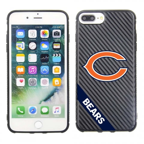 Prime Brands Group Cell Phone Case for Apple iPhone 8 Plus/ 7 Plus/ 6S Plus/ 6 Plus - NFL Licensed Chicago Bears - Black Carbon