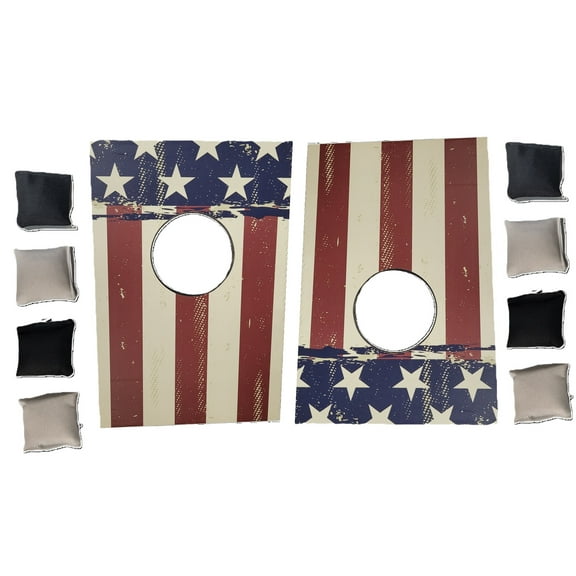 Prime Brands Tabletop Cornhole with Wireless Speaker and 4 Mini Bags (2-Pack)