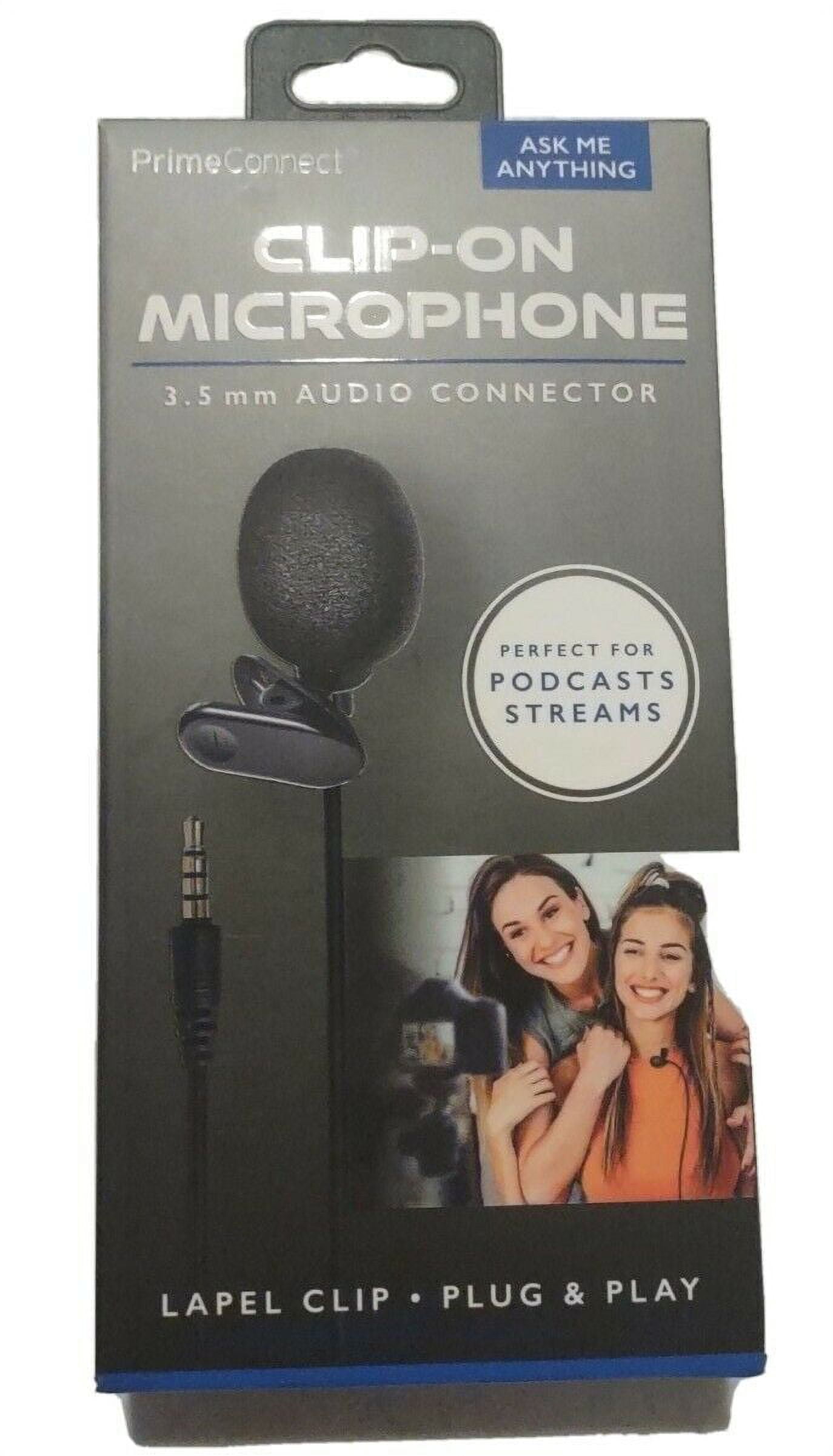 Prime Connect Clip-On Microphone Perfect For Podcasts & Streams Lapel Clip