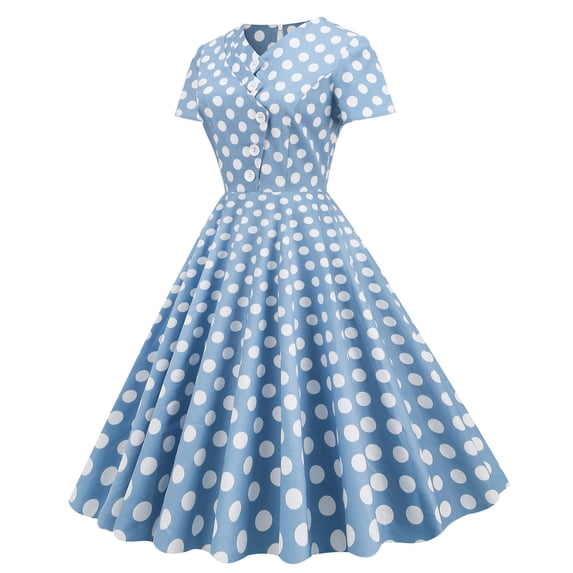Prime Day Sales Today 2025!GaThRRgYP Geometric Print Short Sleeve Crew Neck Dress-Abstract Art,Women Fashion Casual Sexy Summer V- Neck Asymmetric Collar Polka Midi Dress