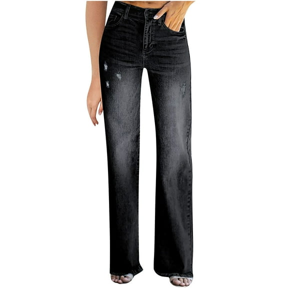 GaThRRgYP Loose Jeans, Women's Classic Fashion Retro Loose Fitting Denim Pants Denim Pants