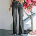 thumbnail image 1 of Black*Friday Deals Clothes under $5 GaThRRgYP Women鈥橲 Wide Leg Jeans,Fashion Ladys High Waisted Lacing Loose and Comfortable Stretch Wide Leg Straight Pants, 1 of 6