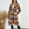 thumbnail image 1 of GaThRRgYP Women's Winter Coat,Women's Fashion Fall Winter Casual Trundown Collar Outwear Coat Long Sleeve Pockets Plaid Brown M, 1 of 9