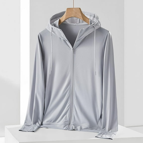 GaThRRgYP Womens Coats Outerwear Winter Plus Size,Woman Casual Solid Sports Hooded Long Sleeve Zipper Sun-proof High Elastic Gray M