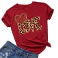 thumbnail image 1 of GaThRRgYP Womens Tops Summer and Spring,Women's Lover Printed T-shirt Round Neck Short Sleeved Red XXL, 1 of 3