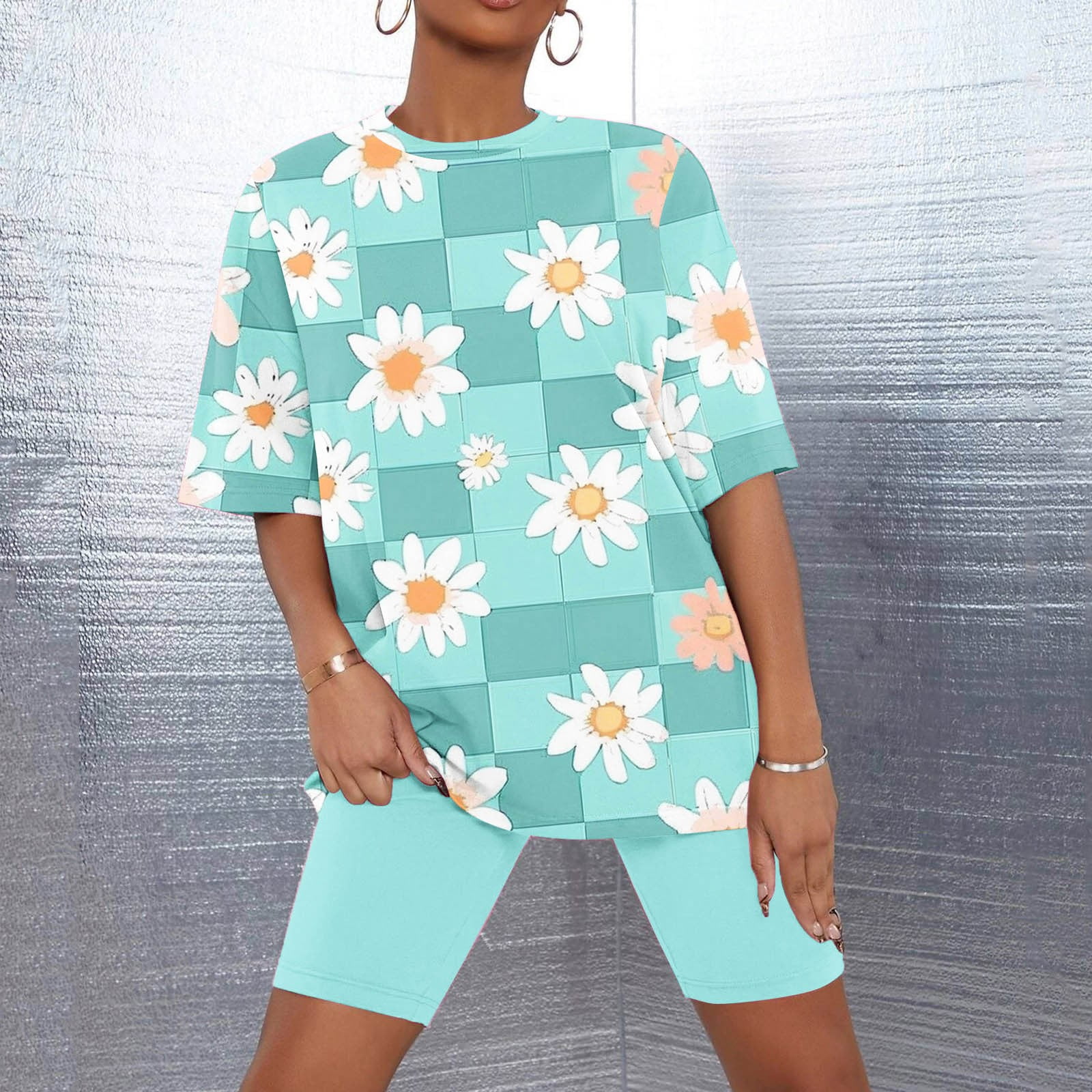 WT1054 Women's Sweetheart Top - Short Sleeve, Solid Color, Super Stretchy Knit, XXL In Teal