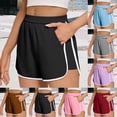 thumbnail image 1 of lcziwo Women Athletic Shorts Elastic Waisted Baggy Casual Shorts Lightweight Breathbale Workout Running Shorts with Pockets Purple S, 1 of 9