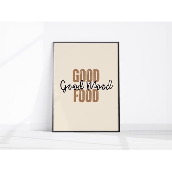 Prime Delica Aesthetic Kitchen Décor, Chef Kitchen Art, Good Mood Good Food Quote Kitchen Wall Art Gift, Dining Room Decor, Cooks Kitchen Print Wife Gift