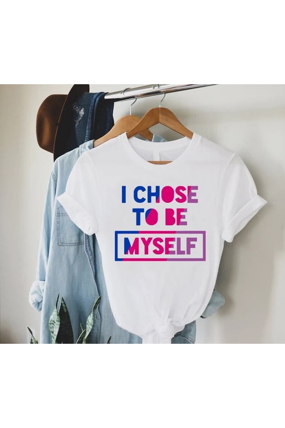 I Chose To Be Myself Shirt,Bisexual Shirt, Shirt,Bi Gifts,Equality Shirt,Bisexual Pride,Bi Rainbow Shirt,Pride Gift,Bisexual Flag Tee