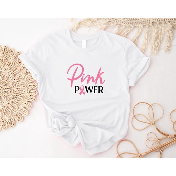 Prime Delica Pink Power T-shirt, Breast Cancer Shirt, Cancer Pink Ribbon Support Tee, Breast Cancer Fighter T-shirt, Cancer Warrior Women T-Shirt