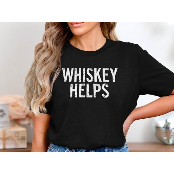 Prime Delica Whiskey Helps Shirt, Drinking Whiskey Tee, Bourbon Lover Gift T-Shirt, Distressed Whiskey Quote Shirt