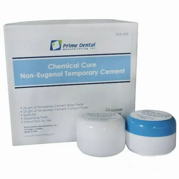 Prime Dent Tempbond Chem Cure Non Eugenol Temporary Cement Dental Paste Kit