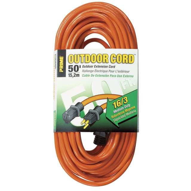Prime EC501630 50' 16/3 SJTW Orange Extension Cord