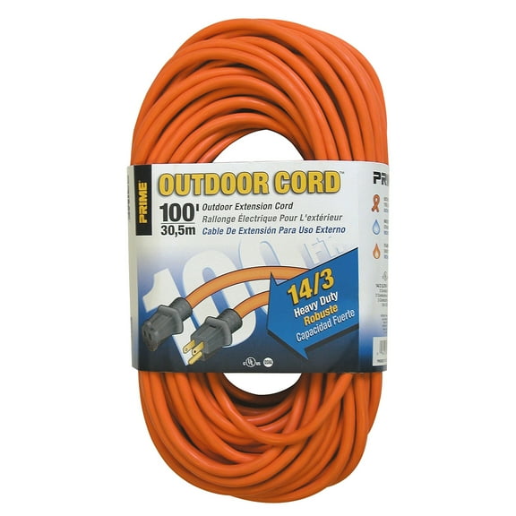 Prime EC501735 100' 14/3 SJTW Orange Extension Cord