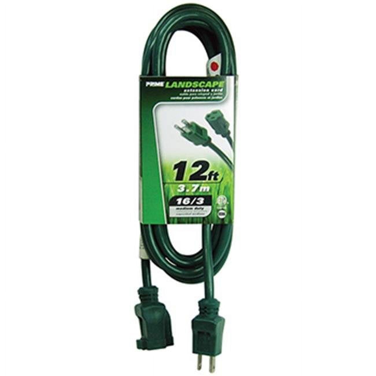 Prime EC880612 Green Extension Cord- 12 ft.
