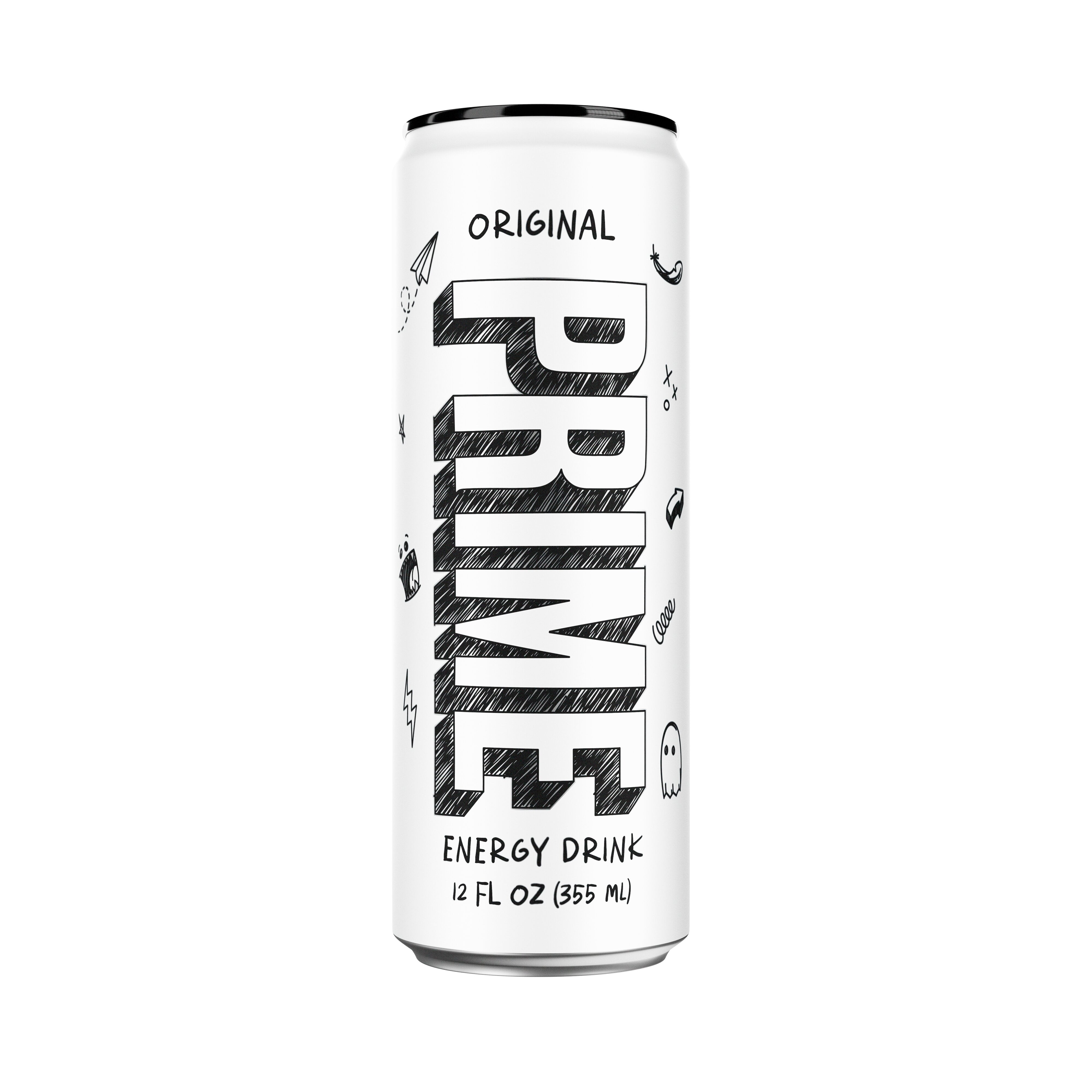 Prime Sugar Free Energy Drink, Original, 12 fl oz, Can, 200mg Caffeine