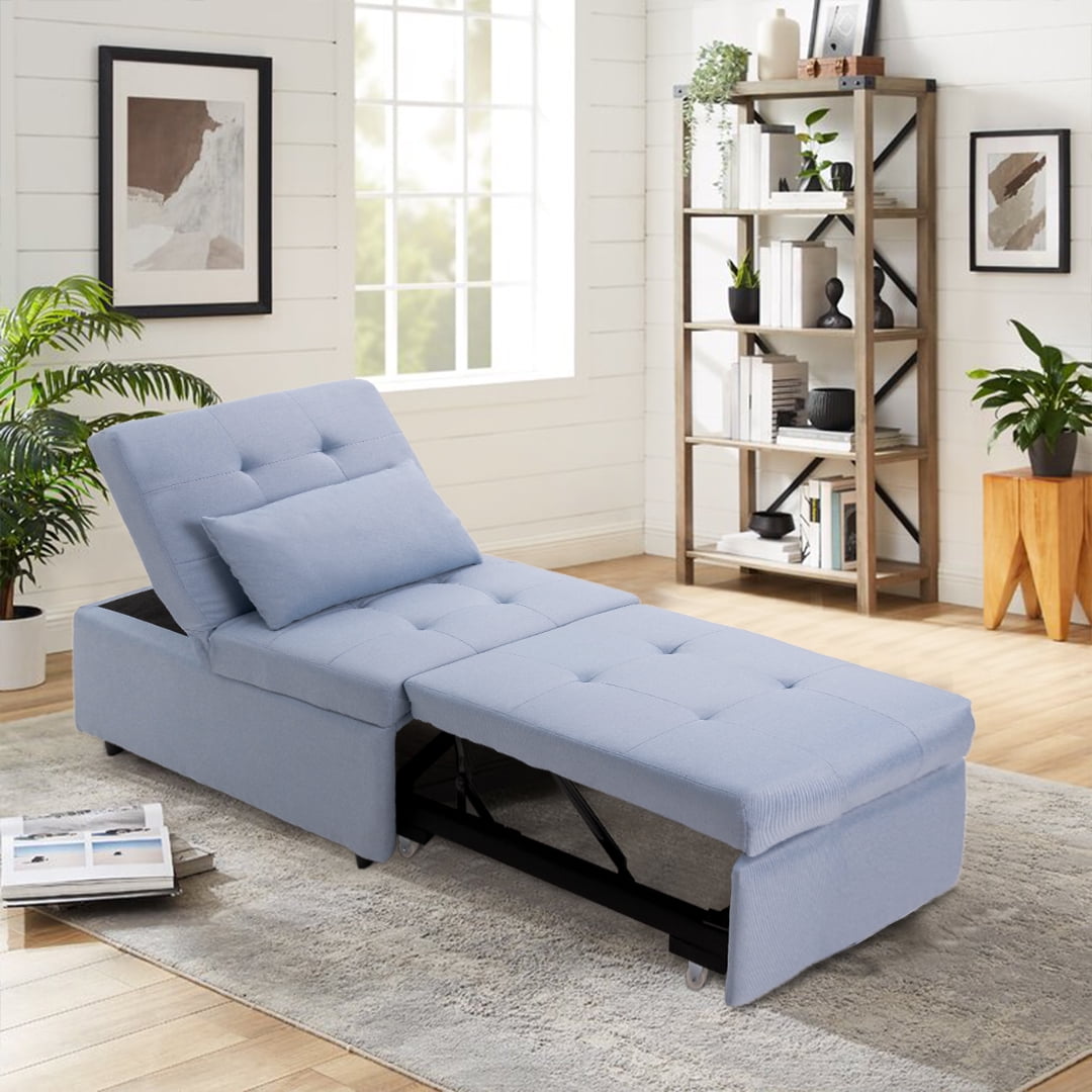 Prime Garden 3-in-1 Convertible Chair Sleeper Chair Sofa Bed,Blue ...