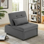 Prime Garden 3-in-1 Convertible Chair Sleeper Chair Sofa Bed,Gray