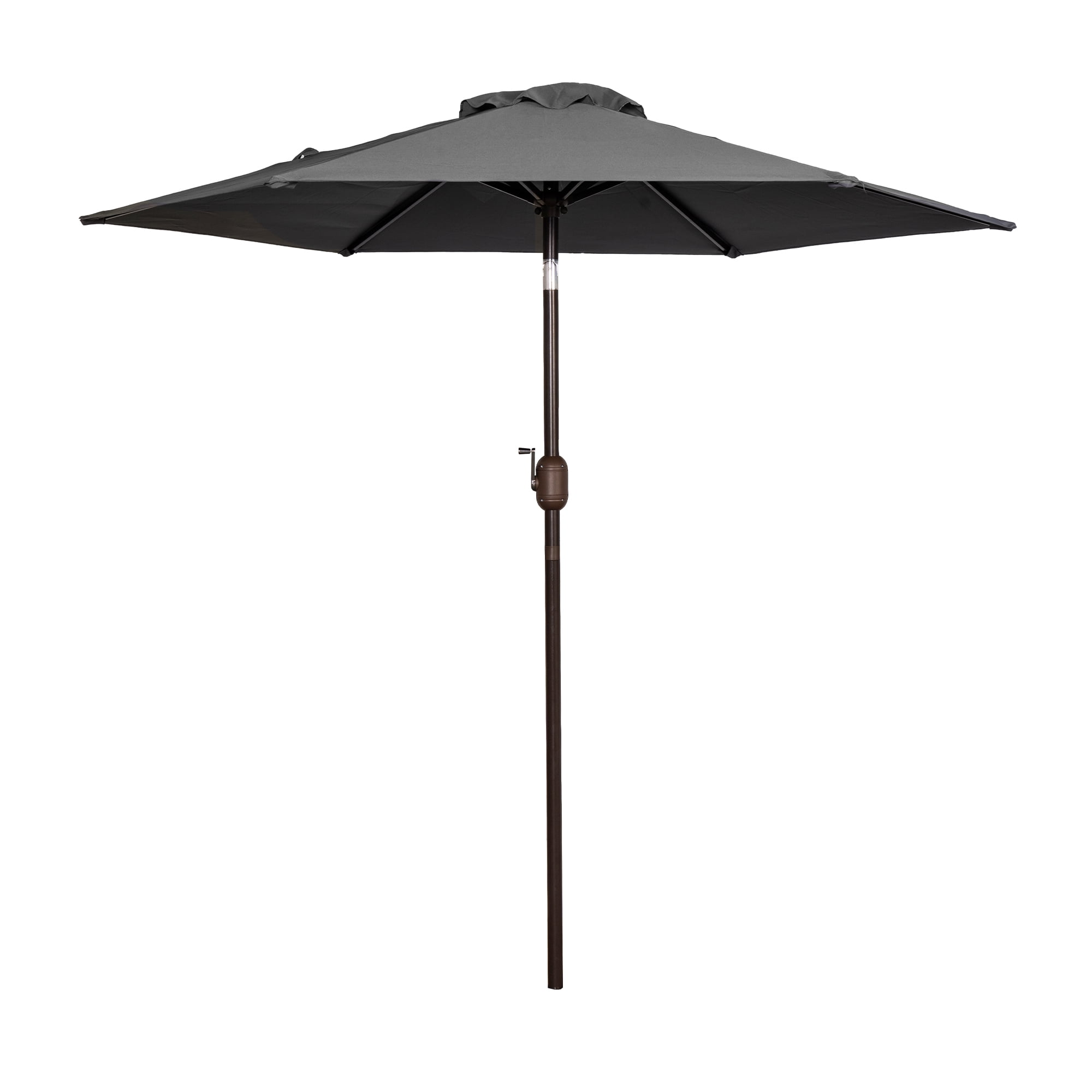 Prime Garden 7.2 ft Heavy-Duty Market Patio Umbrella with Push Button Tilt,Gray