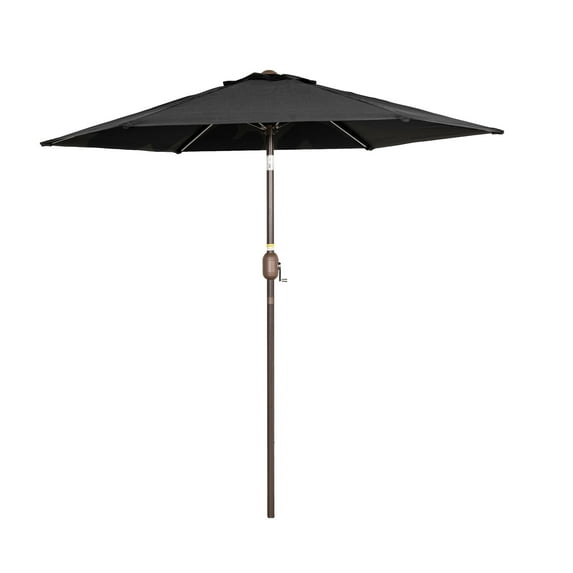 Prime Garden 7.2 ft Patio Umbrella Table Market Umbrella with Aluminum Pole,for Deck, Backyard, Pool,Black