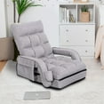 thumbnail image 1 of Prime Garden Floor Chair 6-Position Folding Gaming Chair for Meditation Indoor, Light Gray, 1 of 7