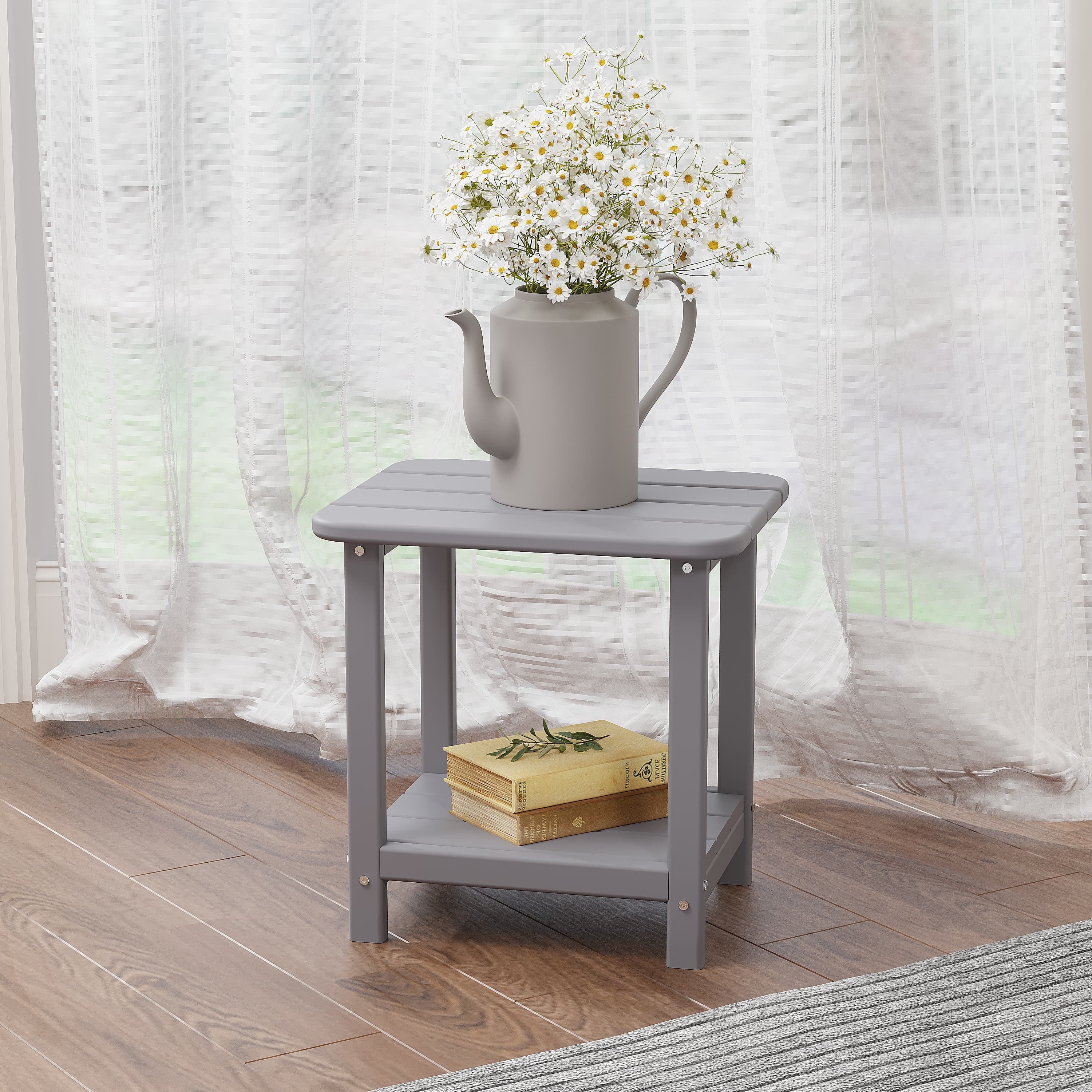 Prime Garden Patio Side Table Rectangle Adirondack Table for Outdoor ...