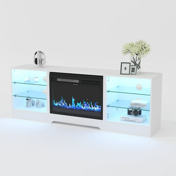 Prime Garden Reliable Television Stand, Fibreboard White, 63” x 13.5” x 22”