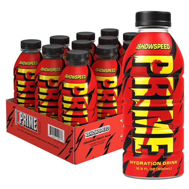 Prime Hydration Drink, IShowSpeed Special Edition 16.9oz 12-pack 