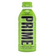 Prime Hydration Drink Lemon Lime, 16.9 fl oz, Single Plastic Bottle