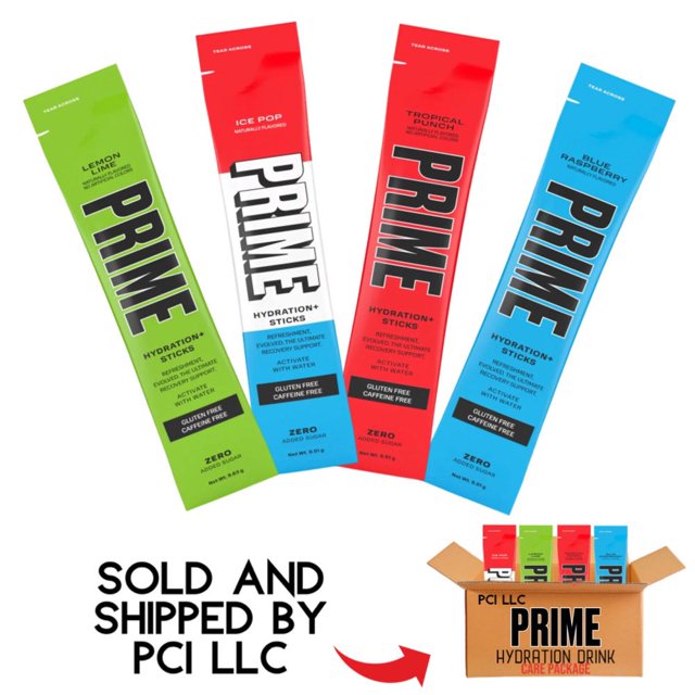 Prime Hydration Drink Mix Variety pack Ice Pop, Blue Raspberry