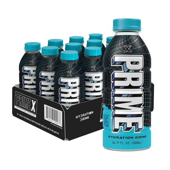 Prime Hydration Sports Drink, Prime X, 16.9 fl oz, 12 Pack, Bottles