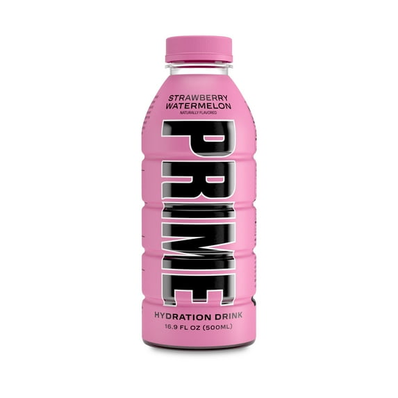 Prime Hydration Sports Drink Strawberry Watermelon 16.9 fl oz Bottle by Logan Paul and KSI, No Gluten, No Caffeine