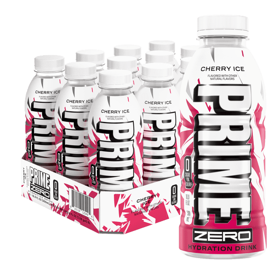 Prime Ice Hydration Sports Drink, Cherry Ice, 16.9 fl oz, 12 Pack, Bottles