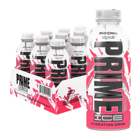 Prime Ice Hydration Sports Drink, Red Chill, 16.9 fl oz, 12 Pack, Bottles
