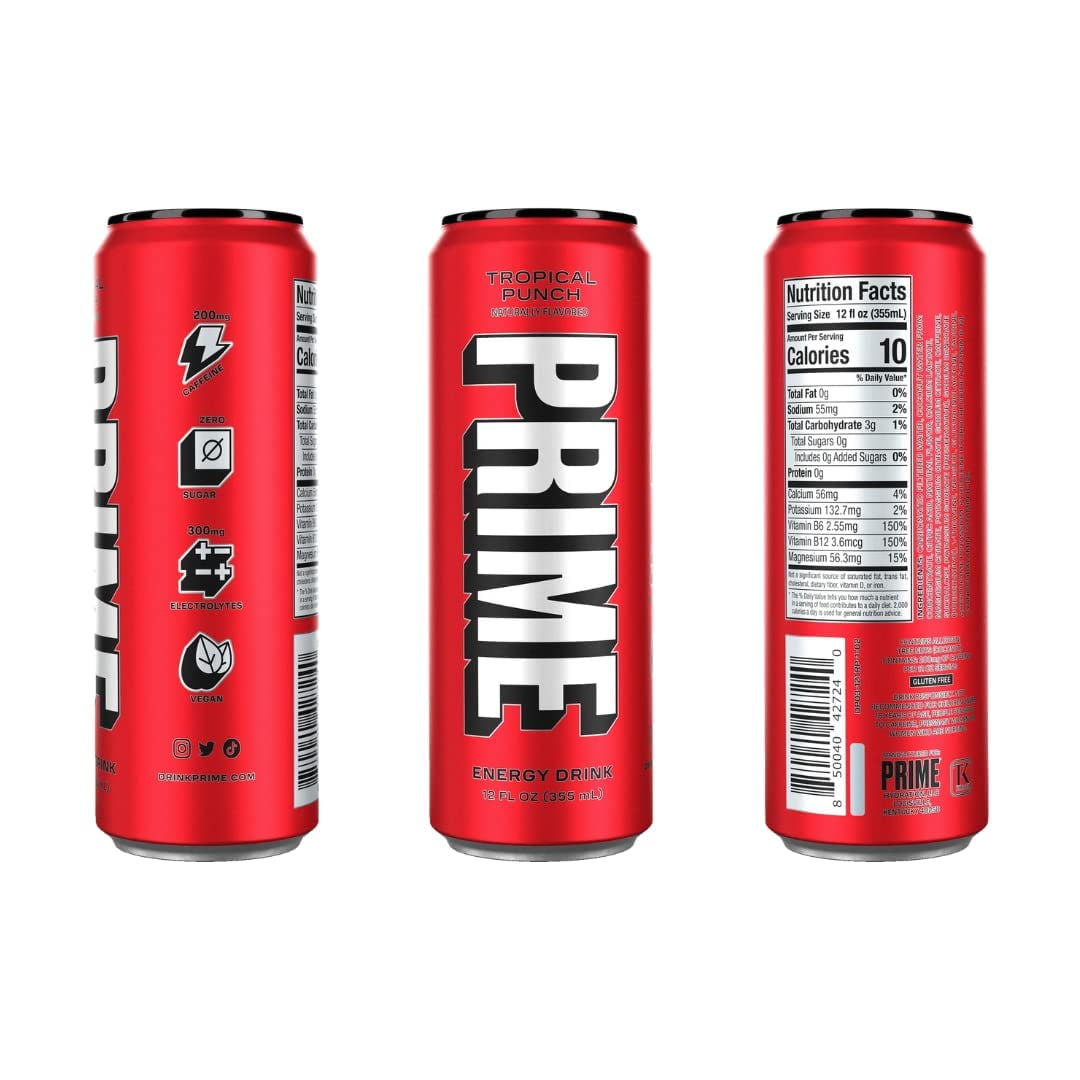 Prime Hydration Sports Drink - Energy Drink - Tropical Punch - 10pk