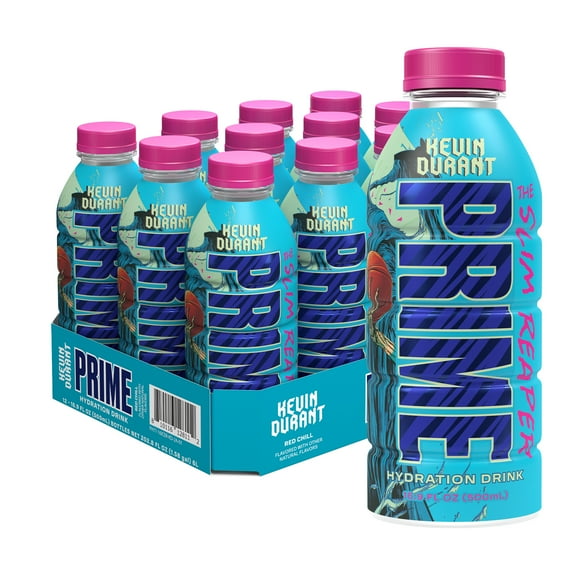 Prime Hydration Sports Drink, Kevin Durant, 16.9 fl oz, 12 Pack, Bottles