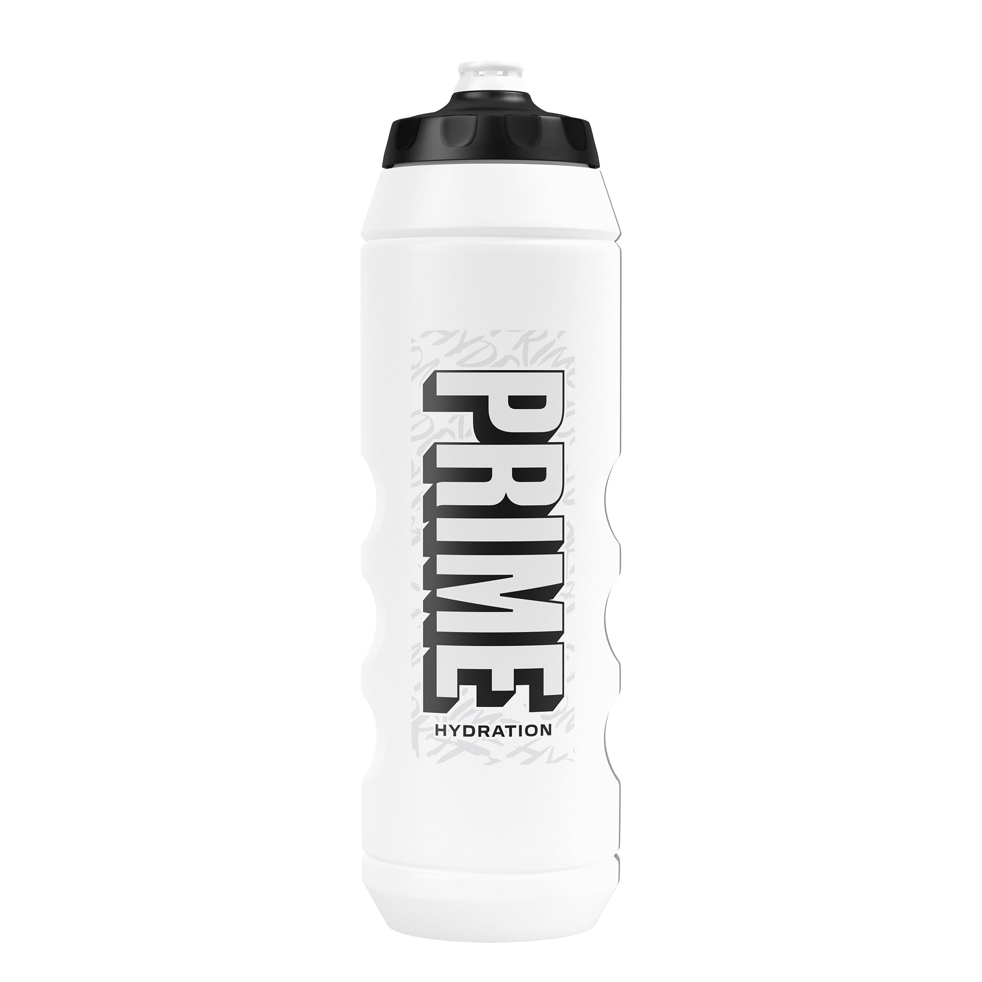 Prime Hydration, Squeeze Sports Water Bottle, White Graffiti, 32 fl oz
