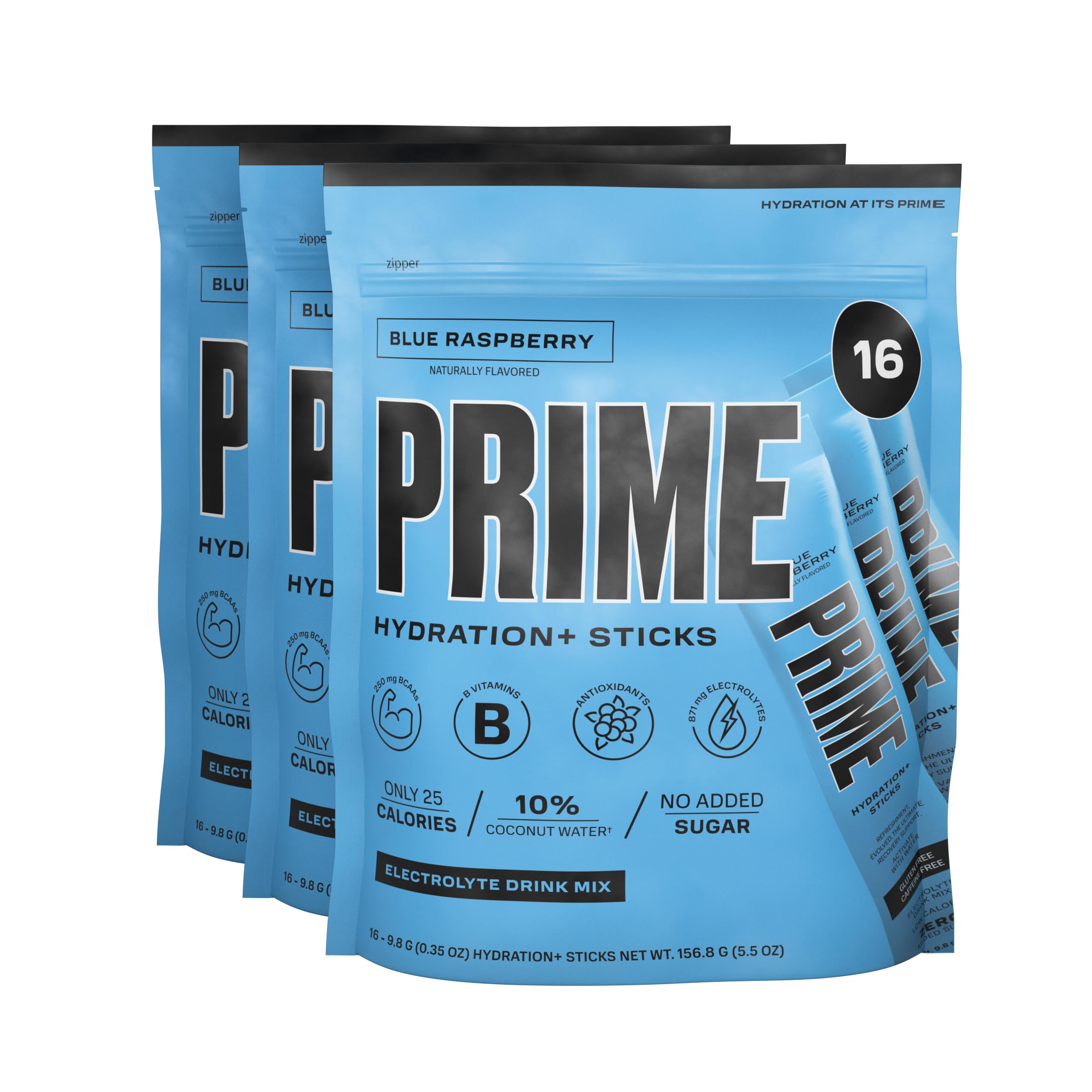 Prime Hydration+ Stick Pack Blue Raspberry Electrolyte Drink Mix