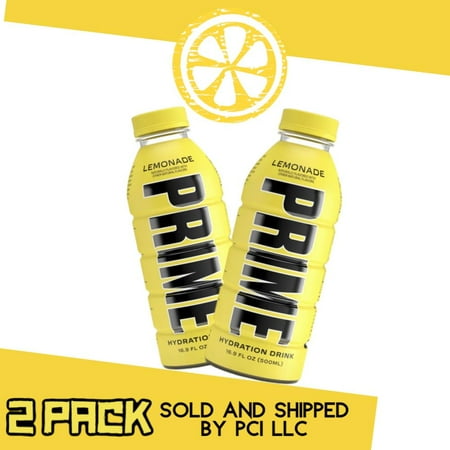 Prime Hydration with BCAA Blend for Muscle Recovery - 2 Pack Lemonade 16.9 fl oz each