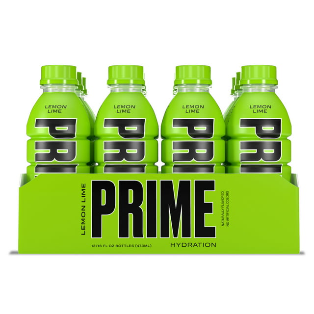 Prime Hydration with BCAA Blend for Muscle Recovery Lemon Lime (12 Drinks, 16 fl oz. Each)