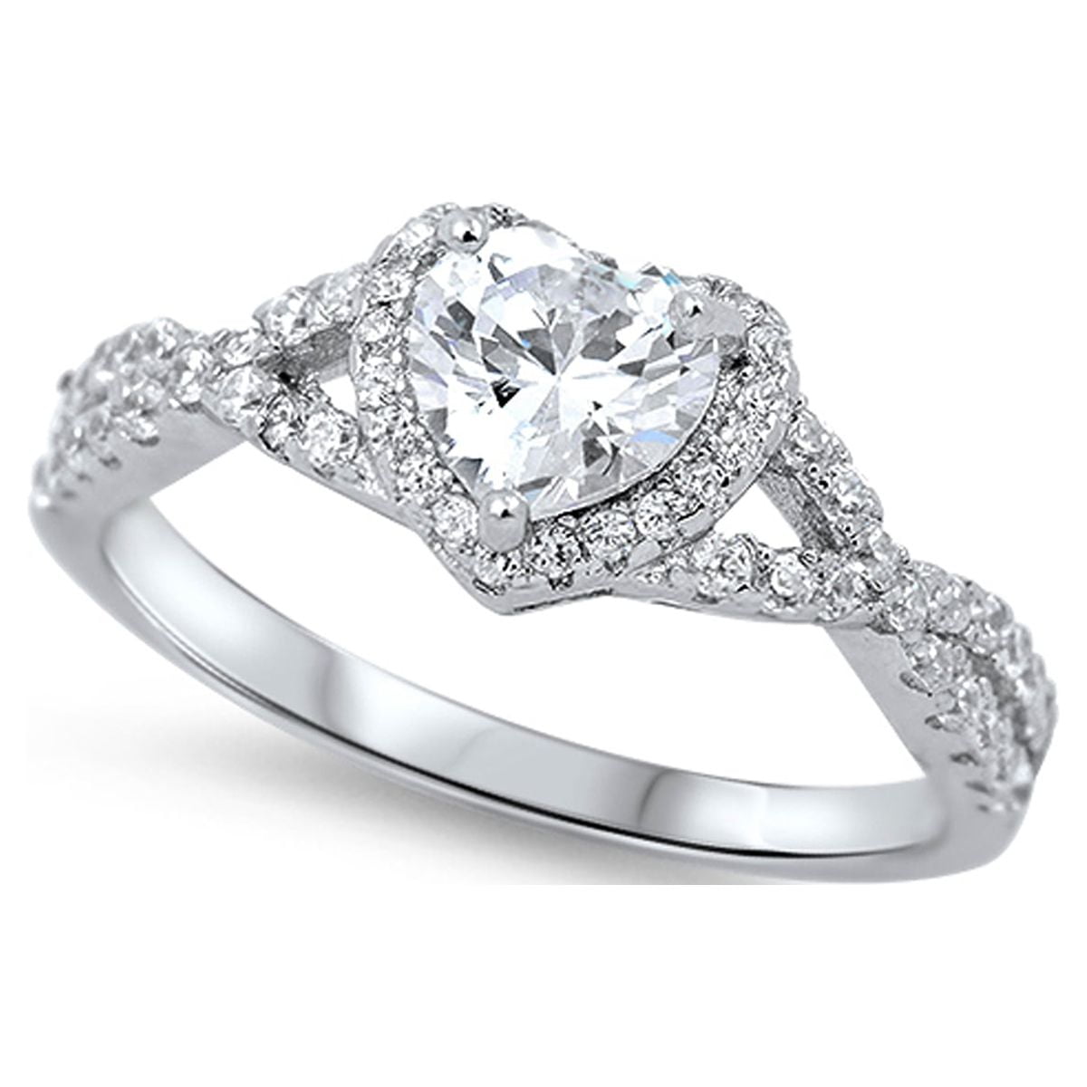Sterling Silver Women's Infinity Knot Heart Ring with