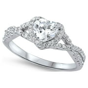 Prime Jewelry Collection Cluster Cubic Zirconia Ring, Sterling Silver