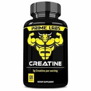 Prime Labs Creatine Monohydrate Capsules - 5g 5000mg - Muscle Growth, Recovery, Brain Function - for Men & Women - 120 Count
