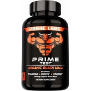 Prime Labs Organic Black Maca Root Capsules 1,200mg - Stamina, Drive, Energy, Vitality - Peruvian 201 Extract - for Men & Women - 60 Count