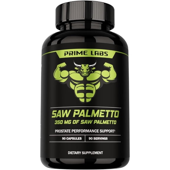 Prime Labs Saw Palmetto for Men - Prostate & Urinary Health Supplement, Hair Loss Support, DHT Blocker - 20:1 High-Potency 350mg of Saw Palmetto Extract per Serving - 90 Capsules / 90-Day Supply