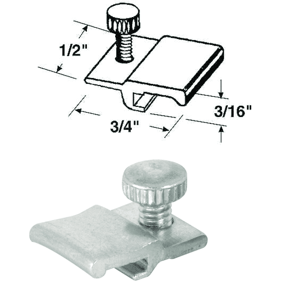 Prime-Line 1/2 In. W. x 3/16 In. H. x 3/4 In. L. Storm Door Panel Clip - Pack of 2 Residential Use, Standard Application