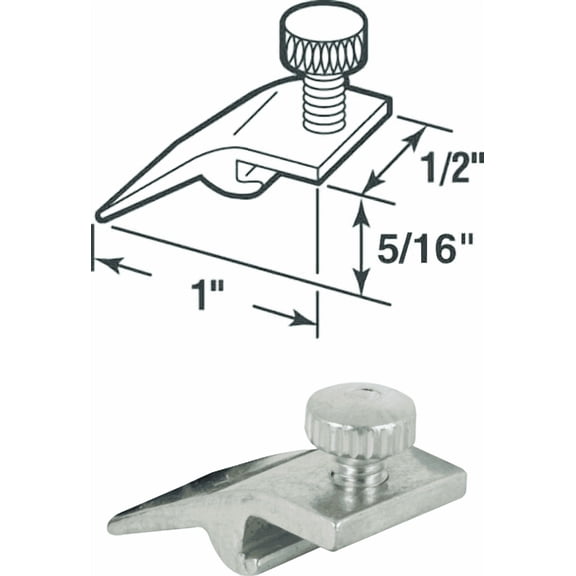 Prime-Line 1/2 In. W. x 5/16 In. H. x 1 In. L. Storm Door Panel Clip - Pack of 2 Residential Use, Standard Application